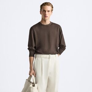 Belted coffon linen pants man size 32